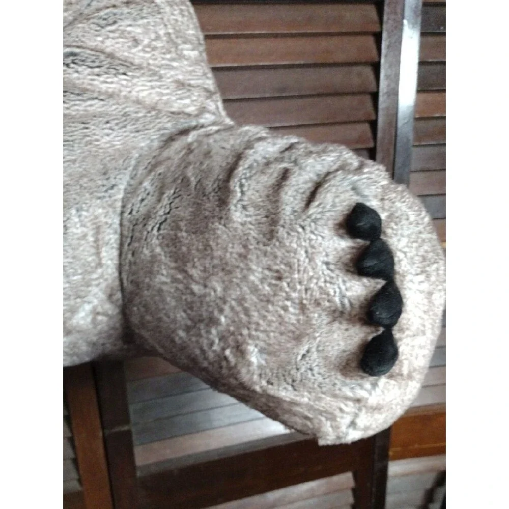 Large Plush Gray/Tan Brown Bear Floor TV Pillow Super Soft